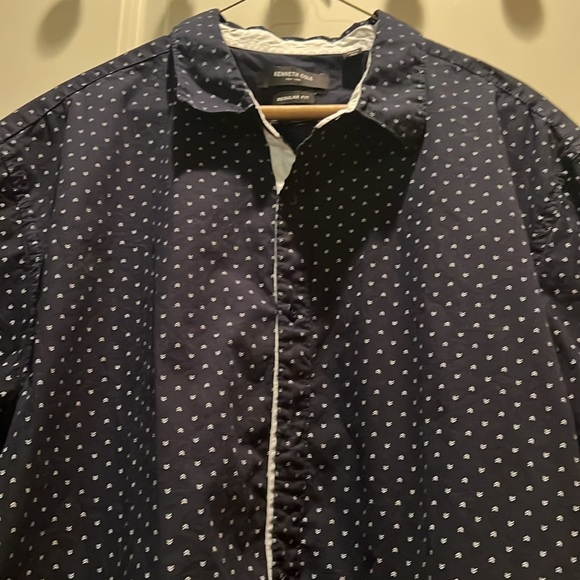 Kenneth Cole,Navy Geometric Print Button Down Shirt, 2XL, nice style - Picture 8 of 8
